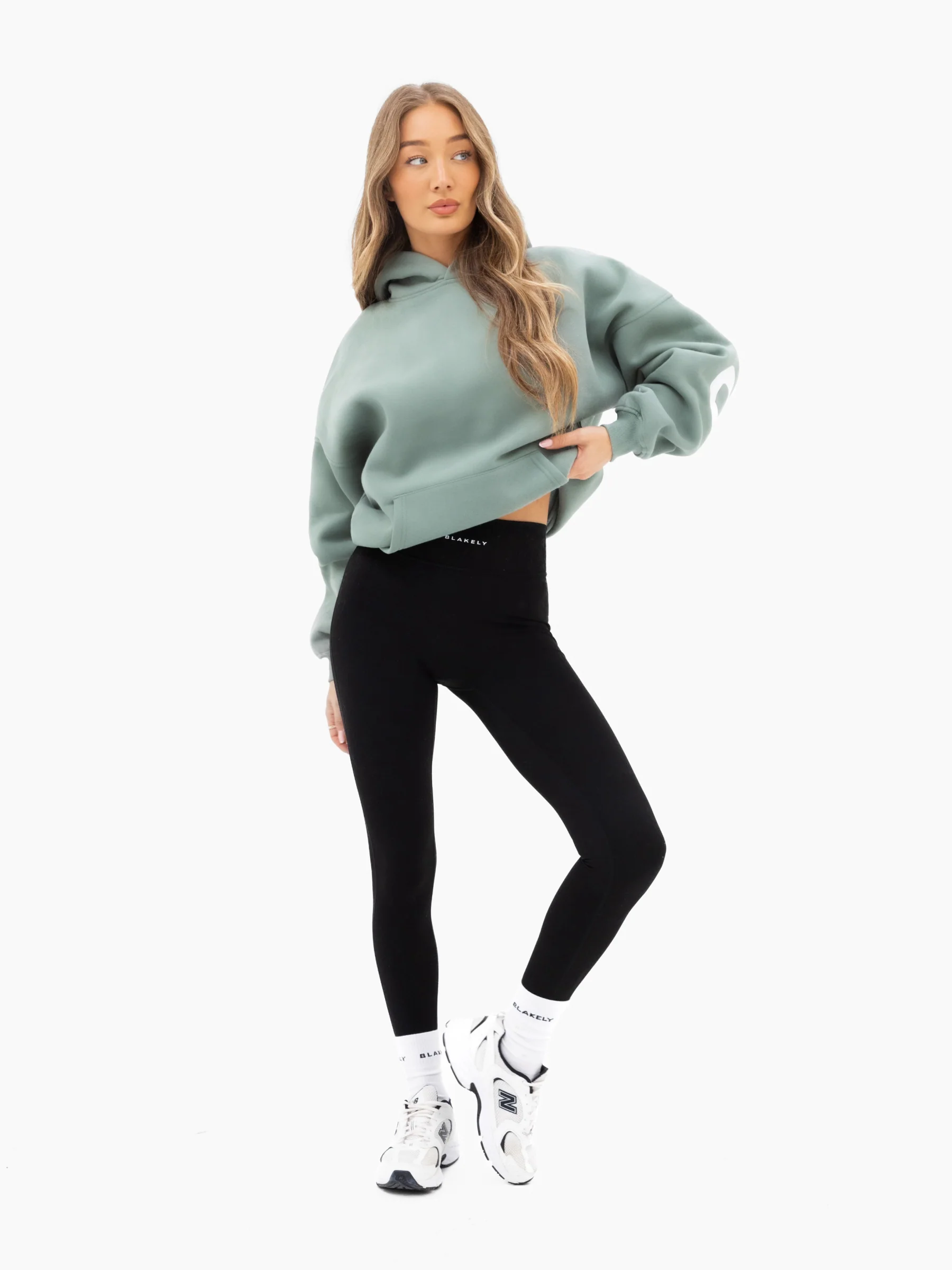 Isabel Oversized Hoodie - Sage Green - Image 6