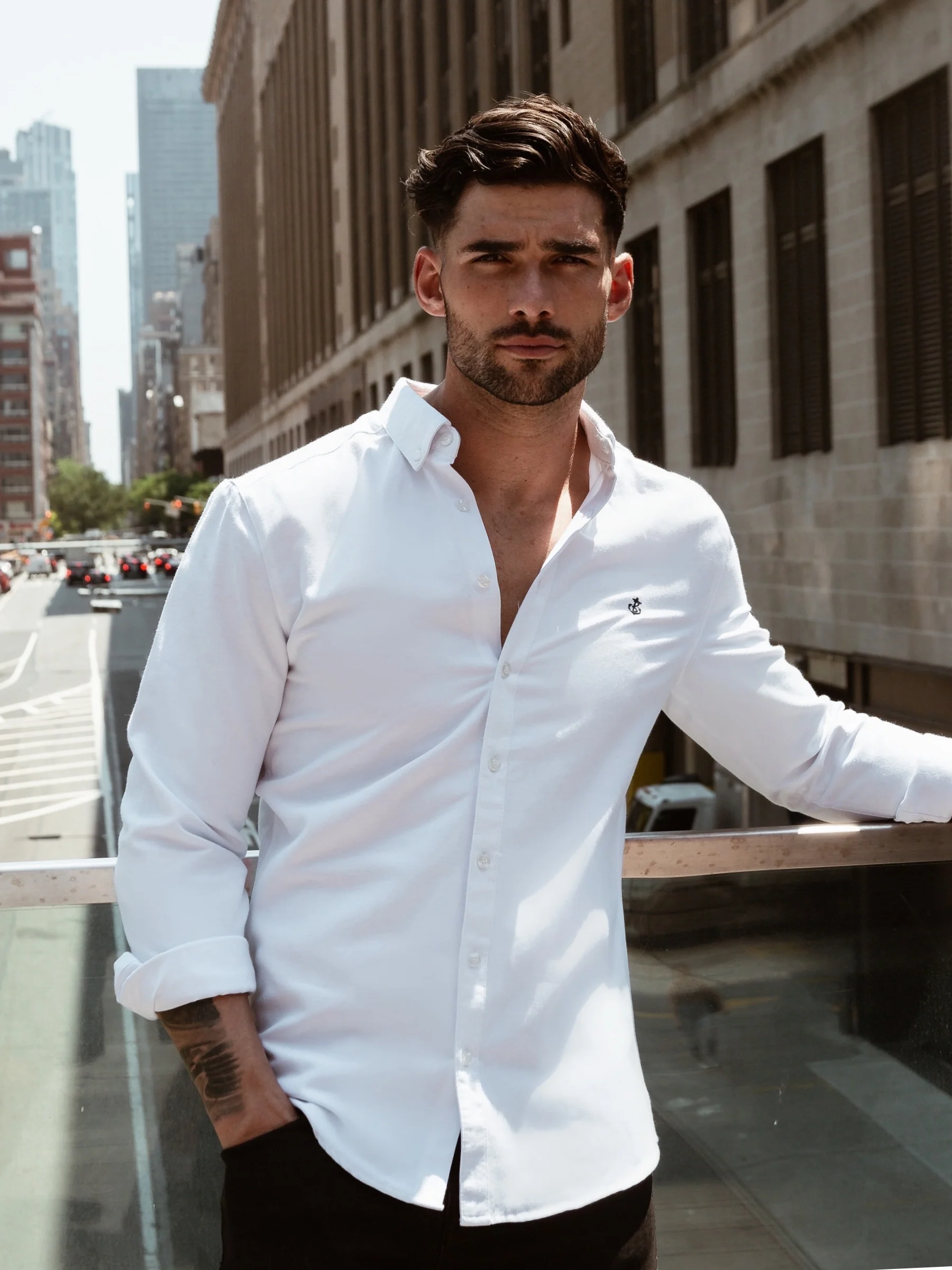 Caspian Long Sleeve Shirt - White - Image 3