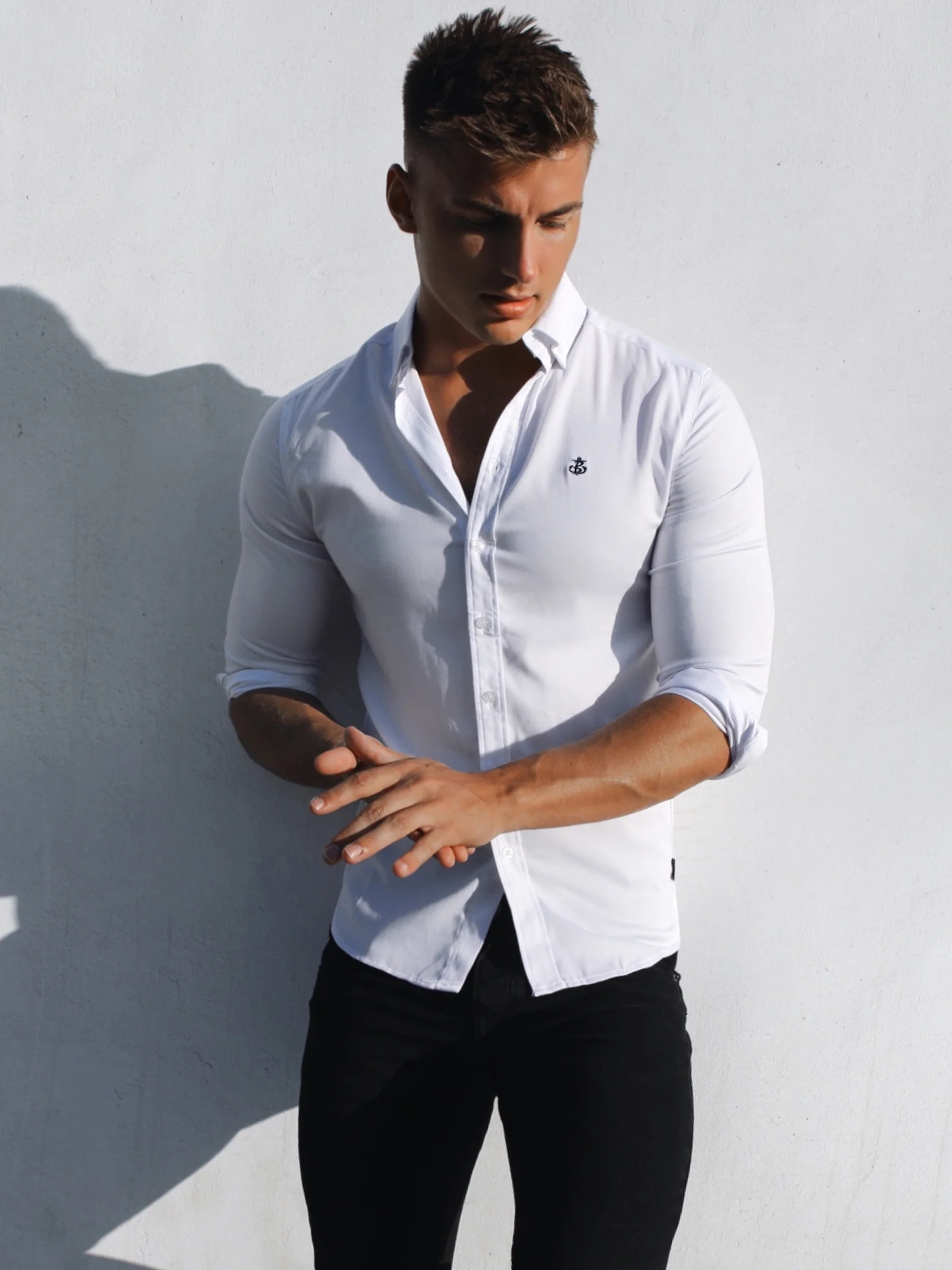 Caspian Long Sleeve Shirt - White - Image 5