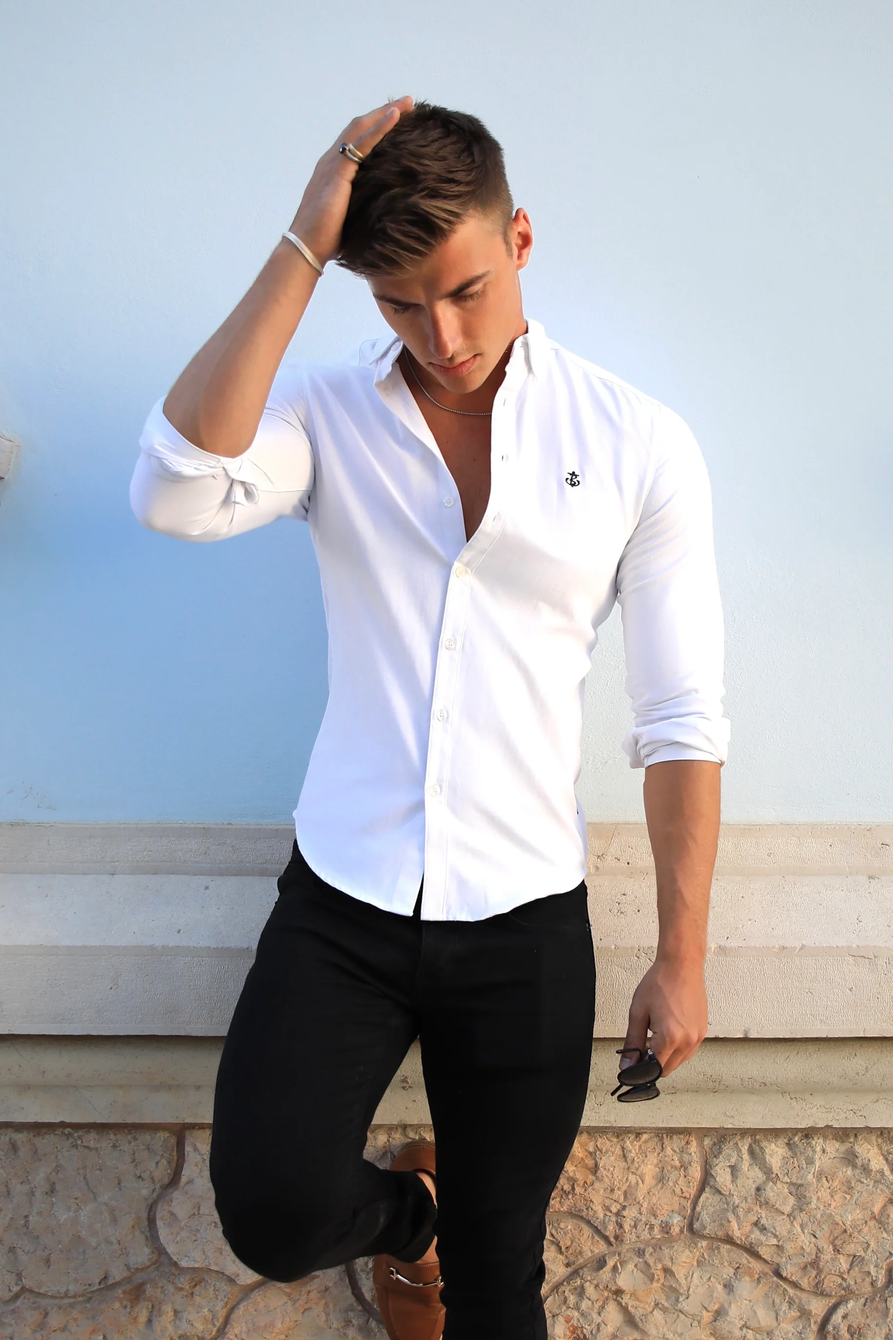 Caspian Long Sleeve Shirt - White - Image 6