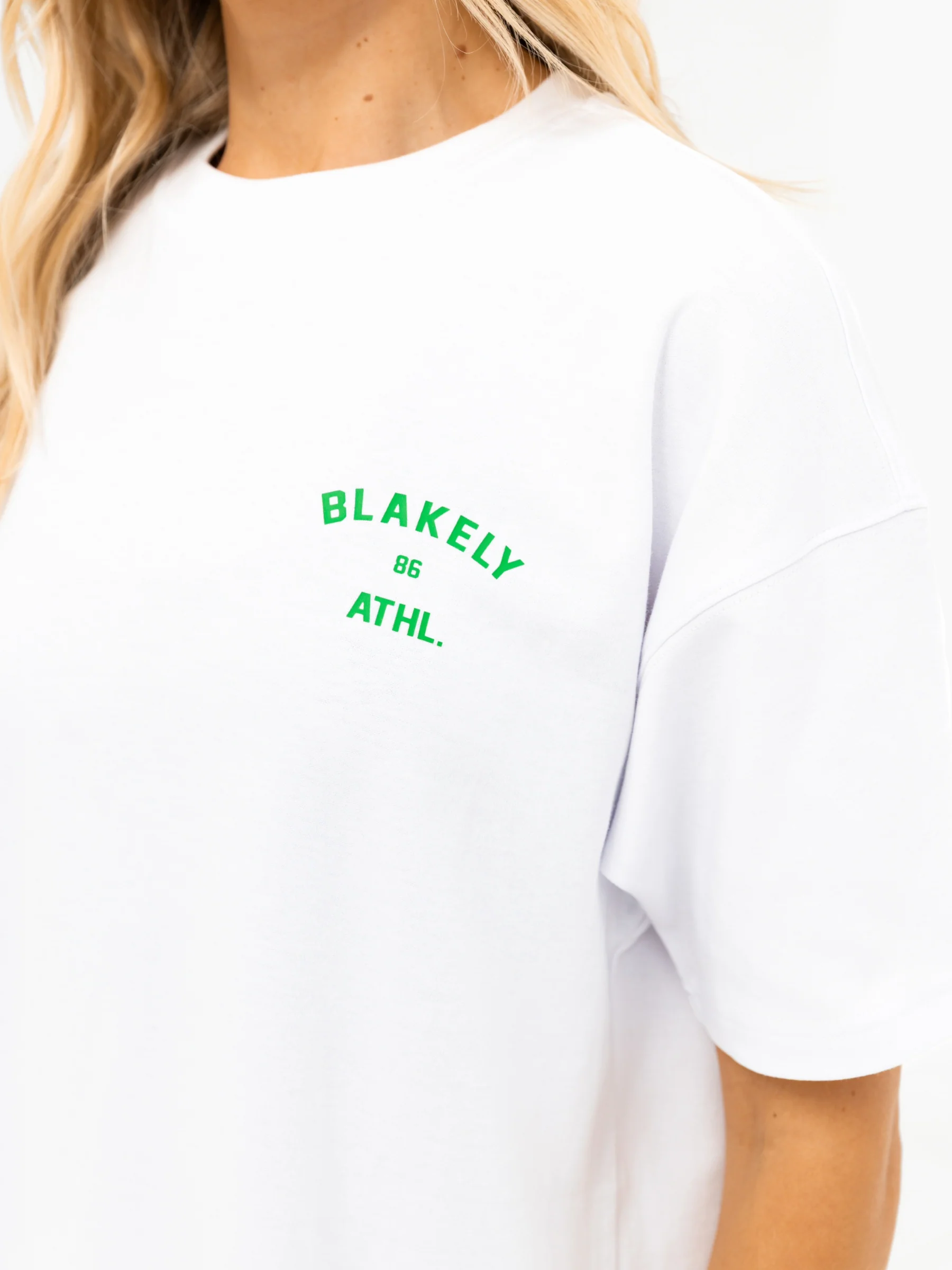 Hallie Oversized T-Shirt - White & Bold Green - Image 5