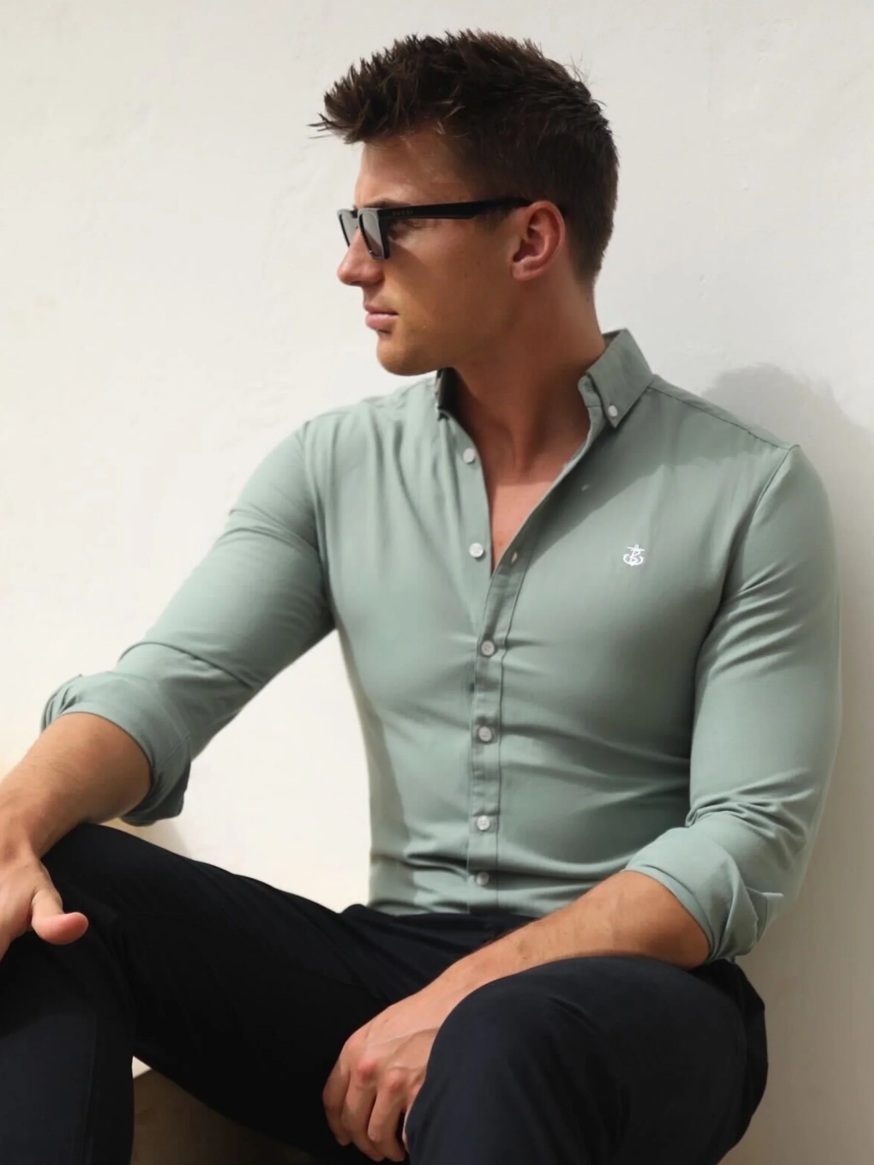Hunter Long Sleeve Shirt - Mint Green - Image 3
