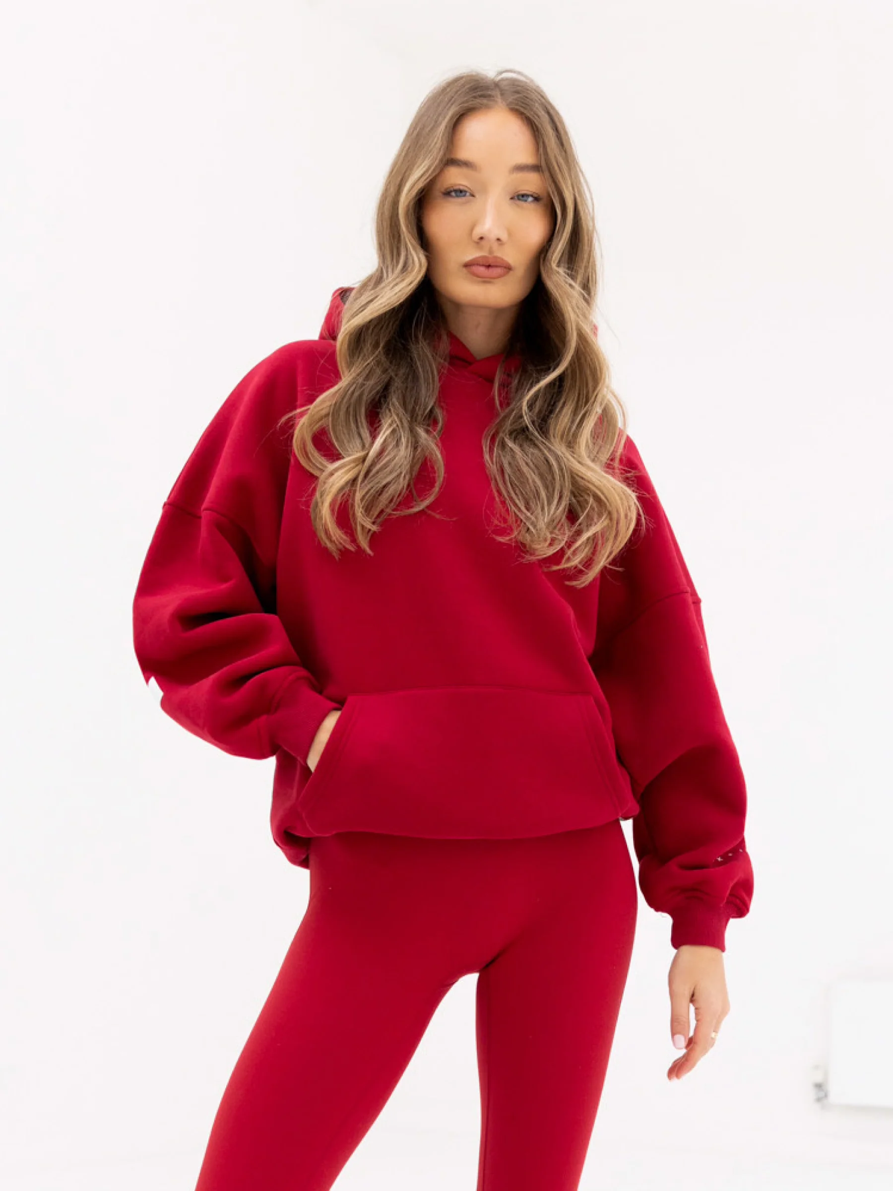 Isabel Oversized Hoodie - Cherry Red - Image 5