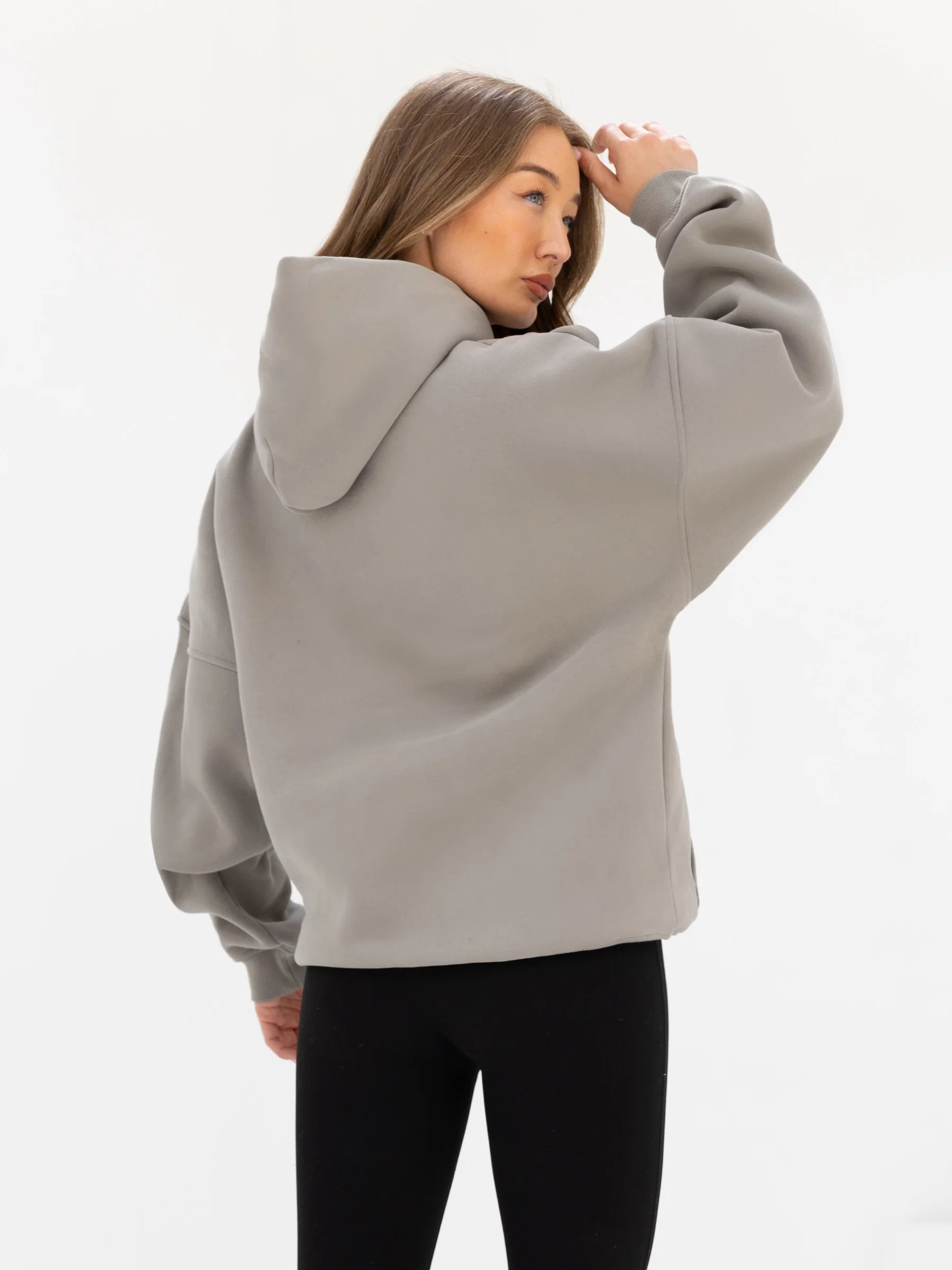 Logo Oversized Hoodie - Washed Khaki - Image 6