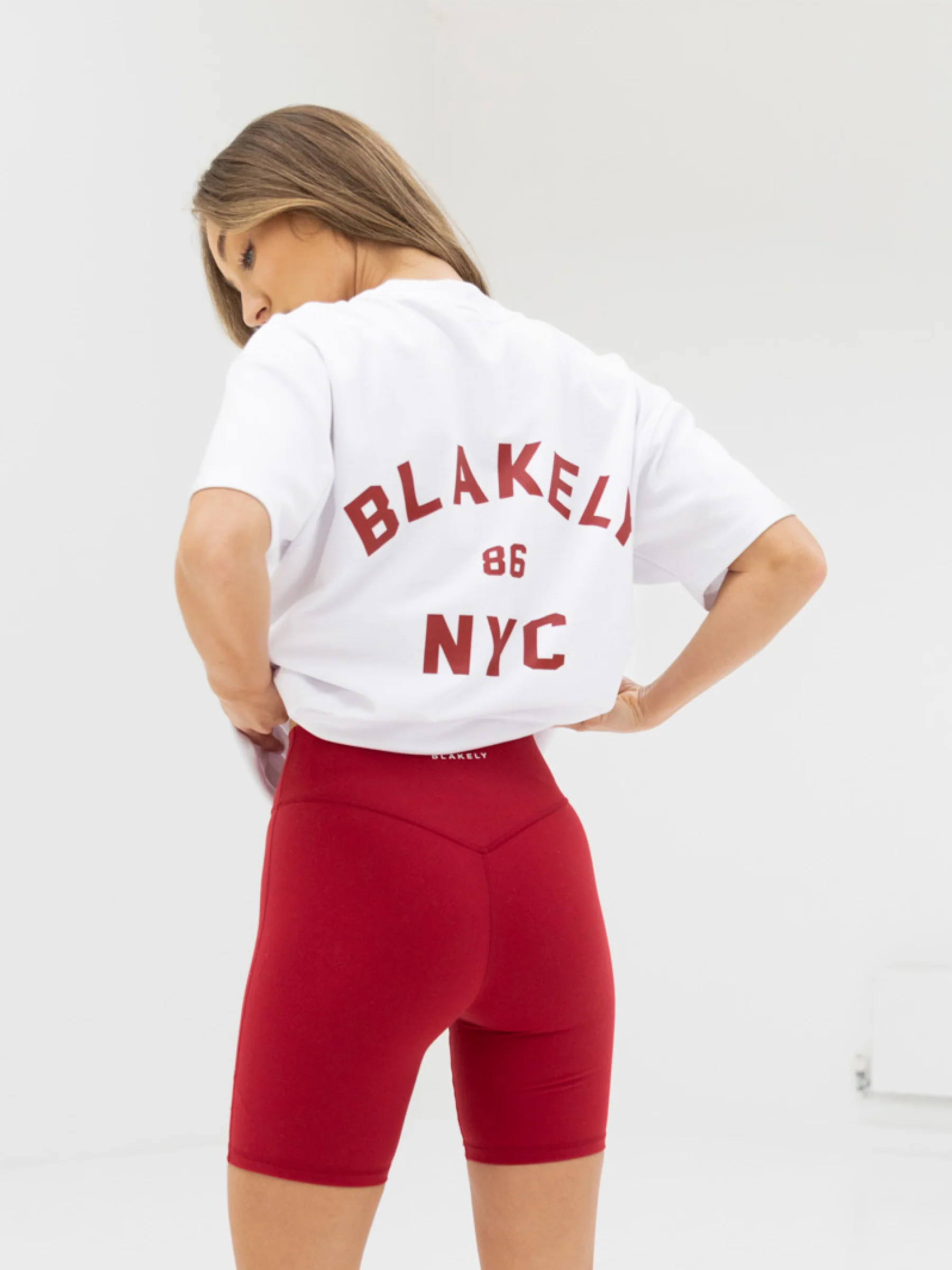 NYC Oversized T-Shirt - White & Cherry Red - Image 5