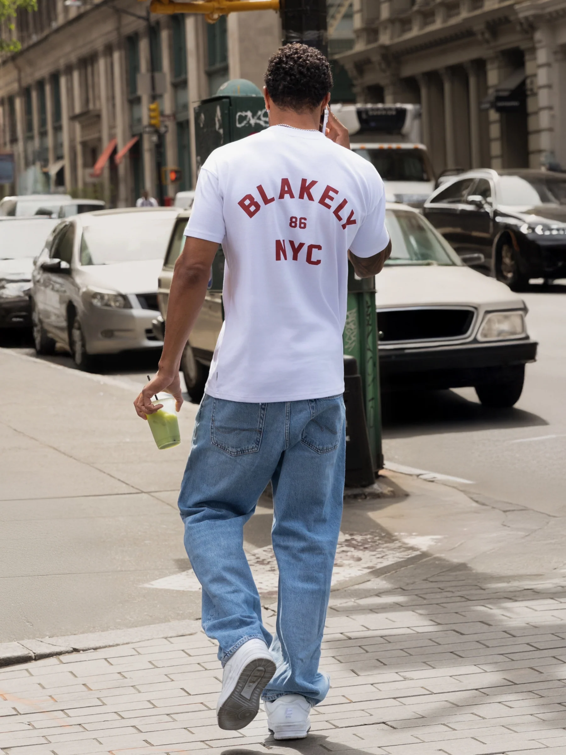 NYC Relaxed T-Shirt - White & Red - Image 3
