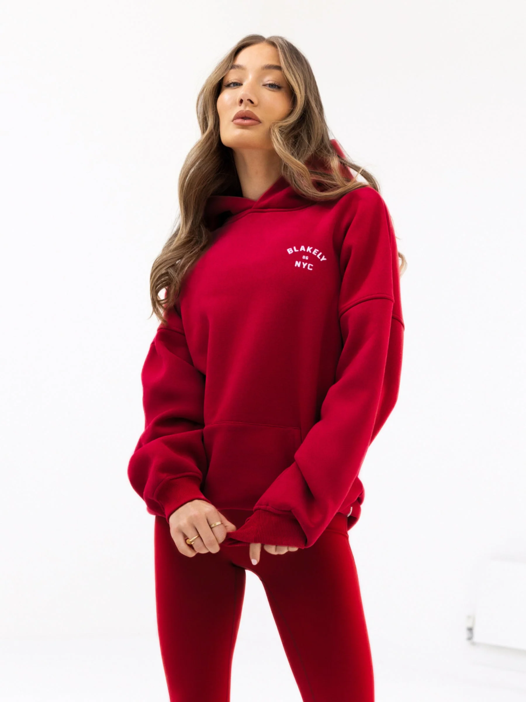 NYC Oversized Hoodie - Cherry Red - Image 5