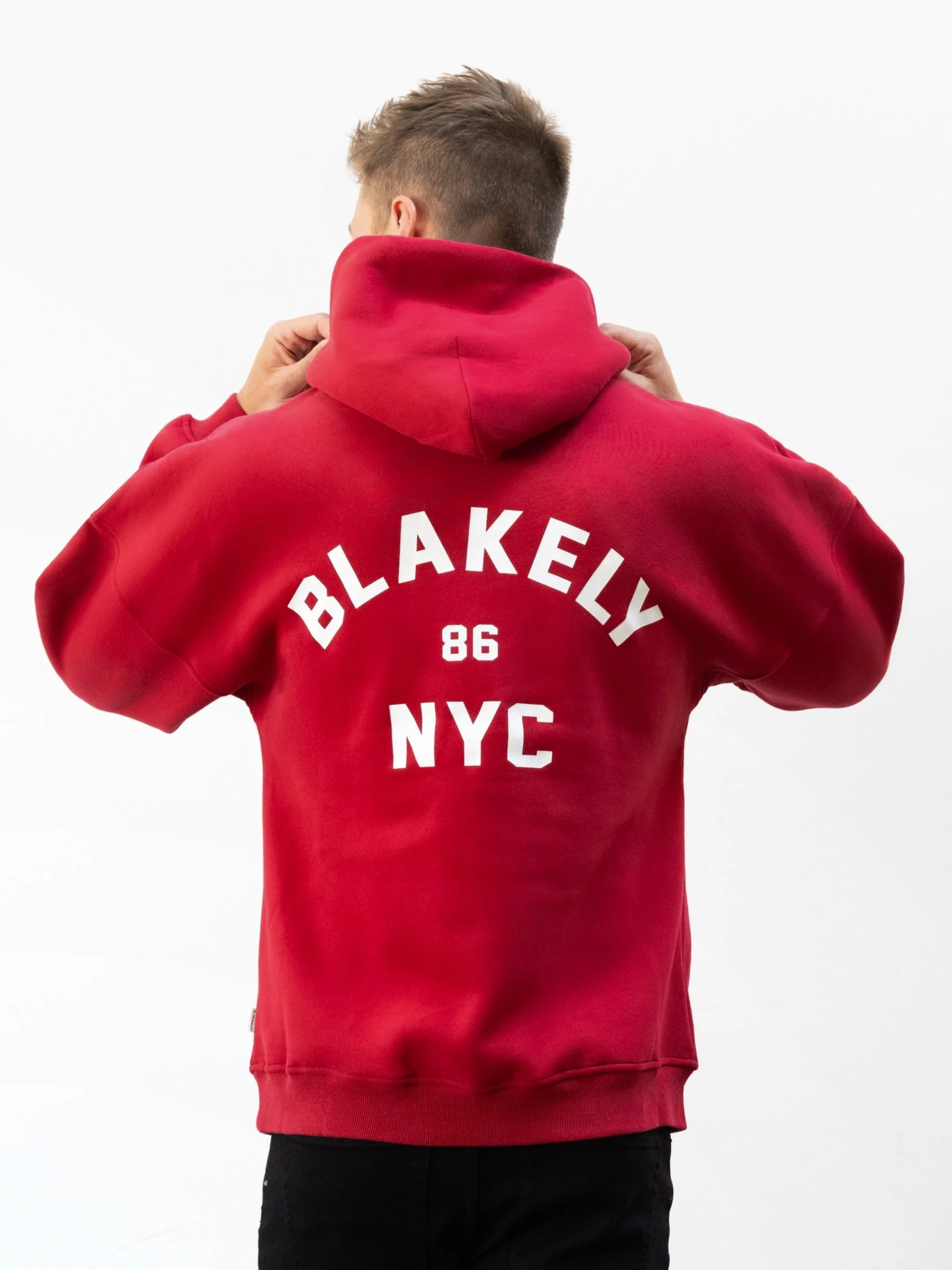 NYC Relaxed Hoodie - Red - Image 4
