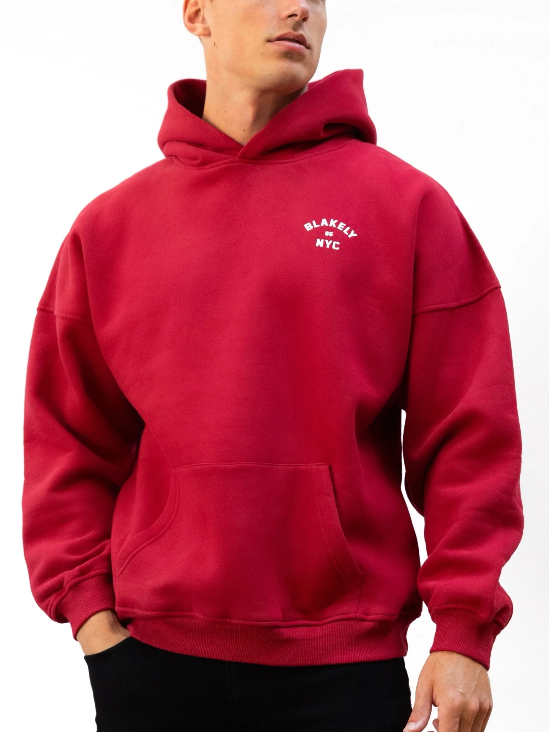 NYC Relaxed Hoodie - Red - Image 5