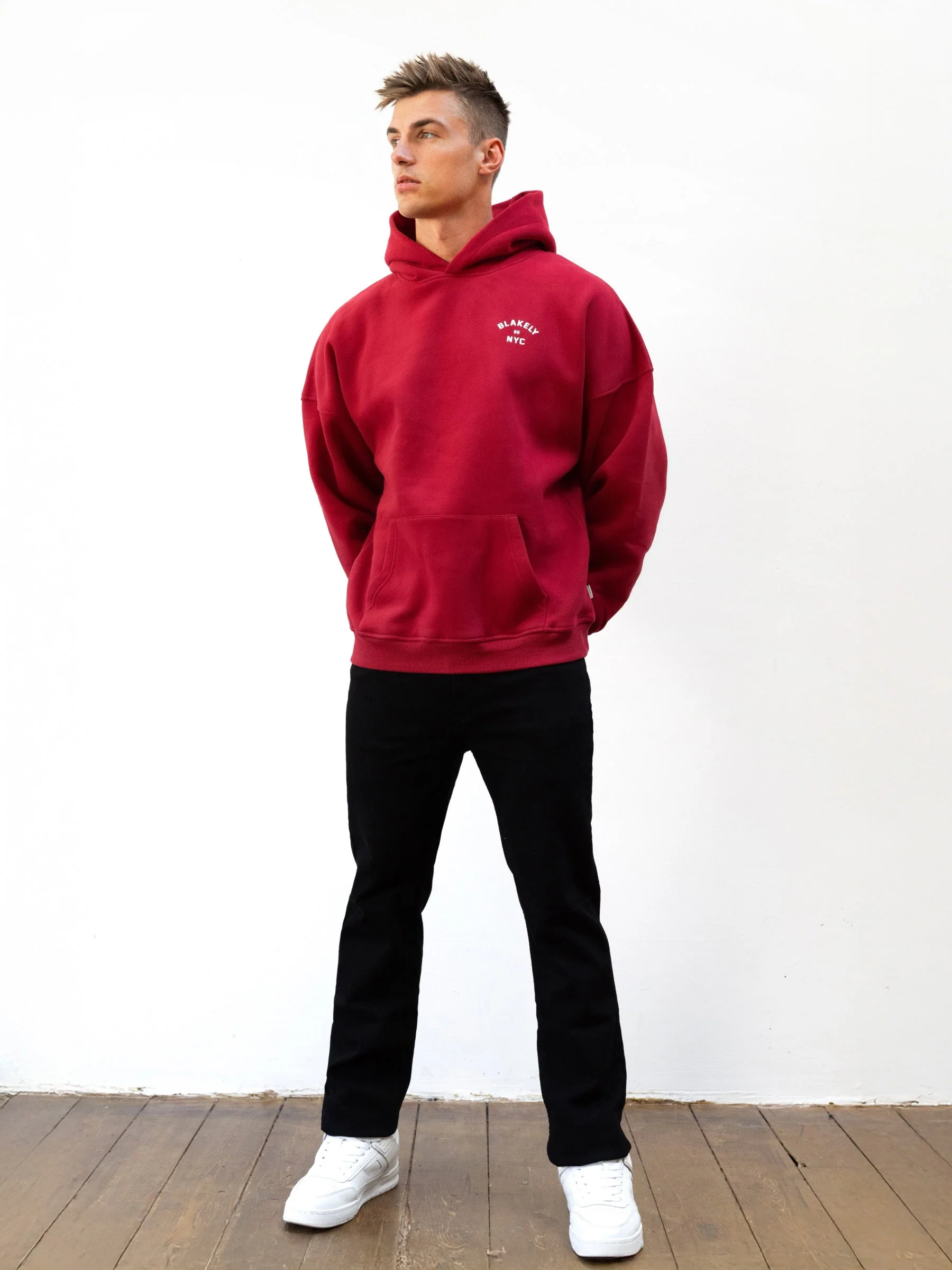 NYC Relaxed Hoodie - Red - Image 6