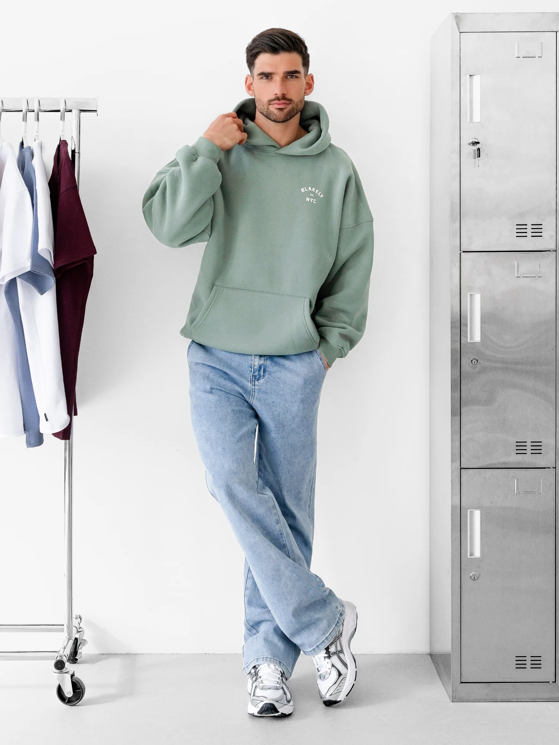 NYC Relaxed Hoodie - Sage Green - Image 4