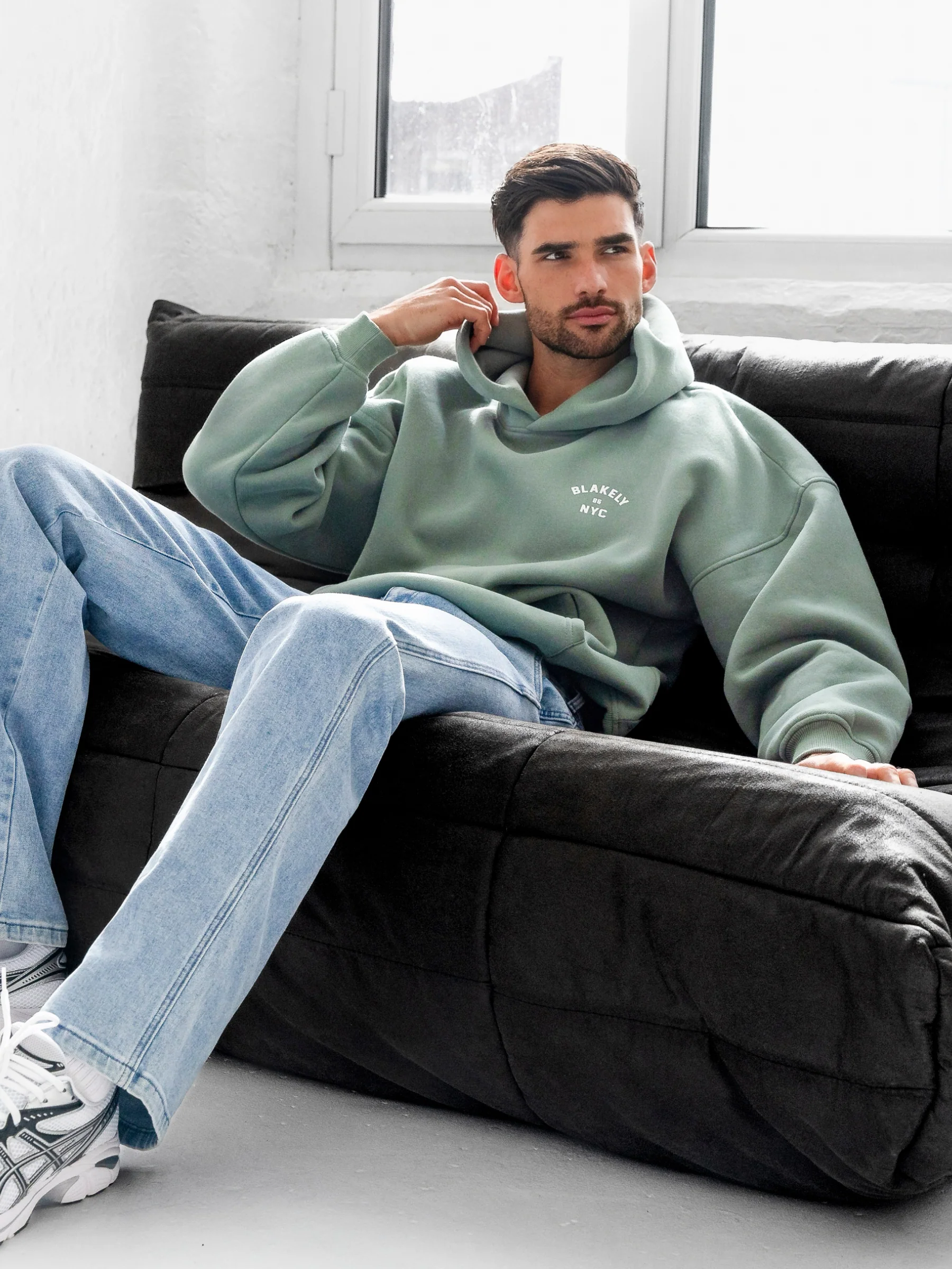 NYC Relaxed Hoodie - Sage Green - Image 6