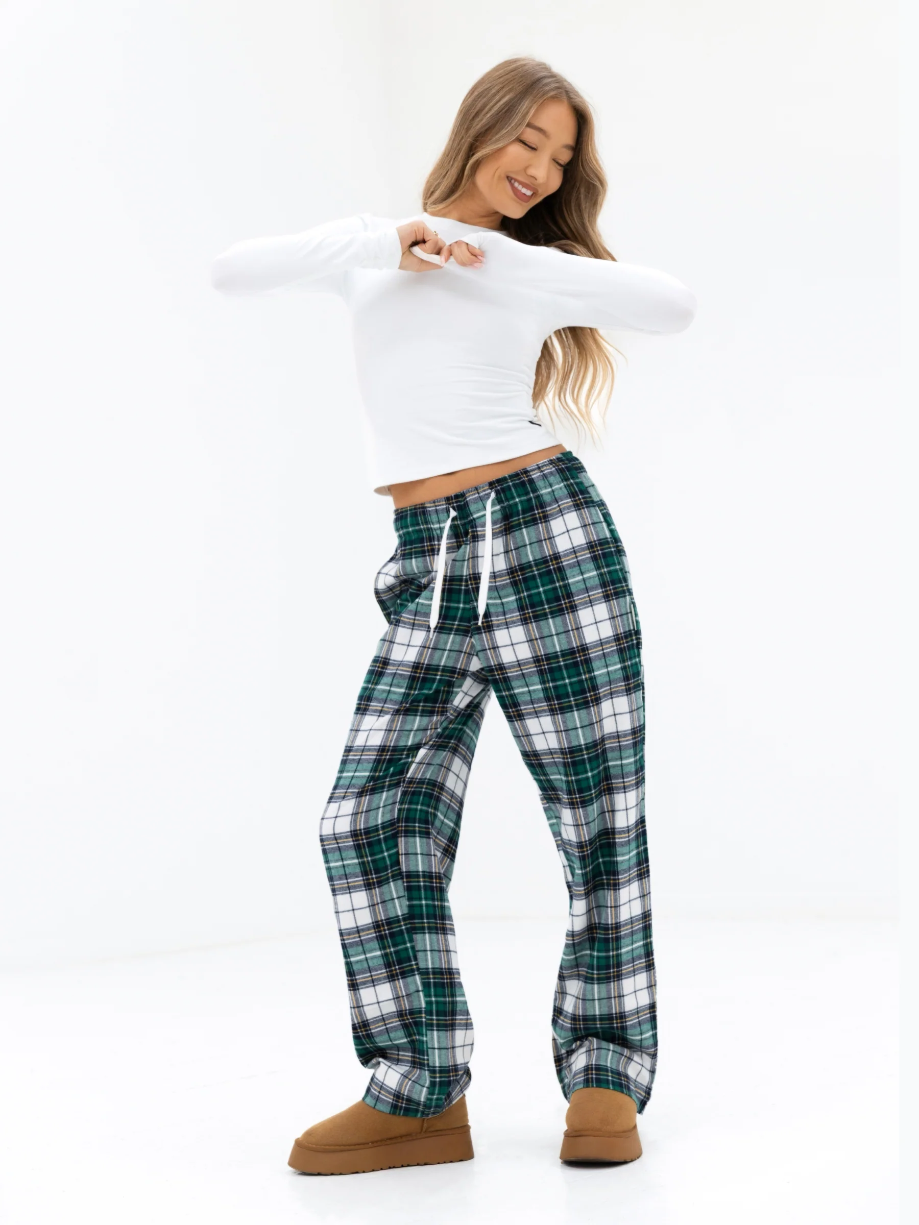 Rue Checked Trousers - Green Check - Image 3
