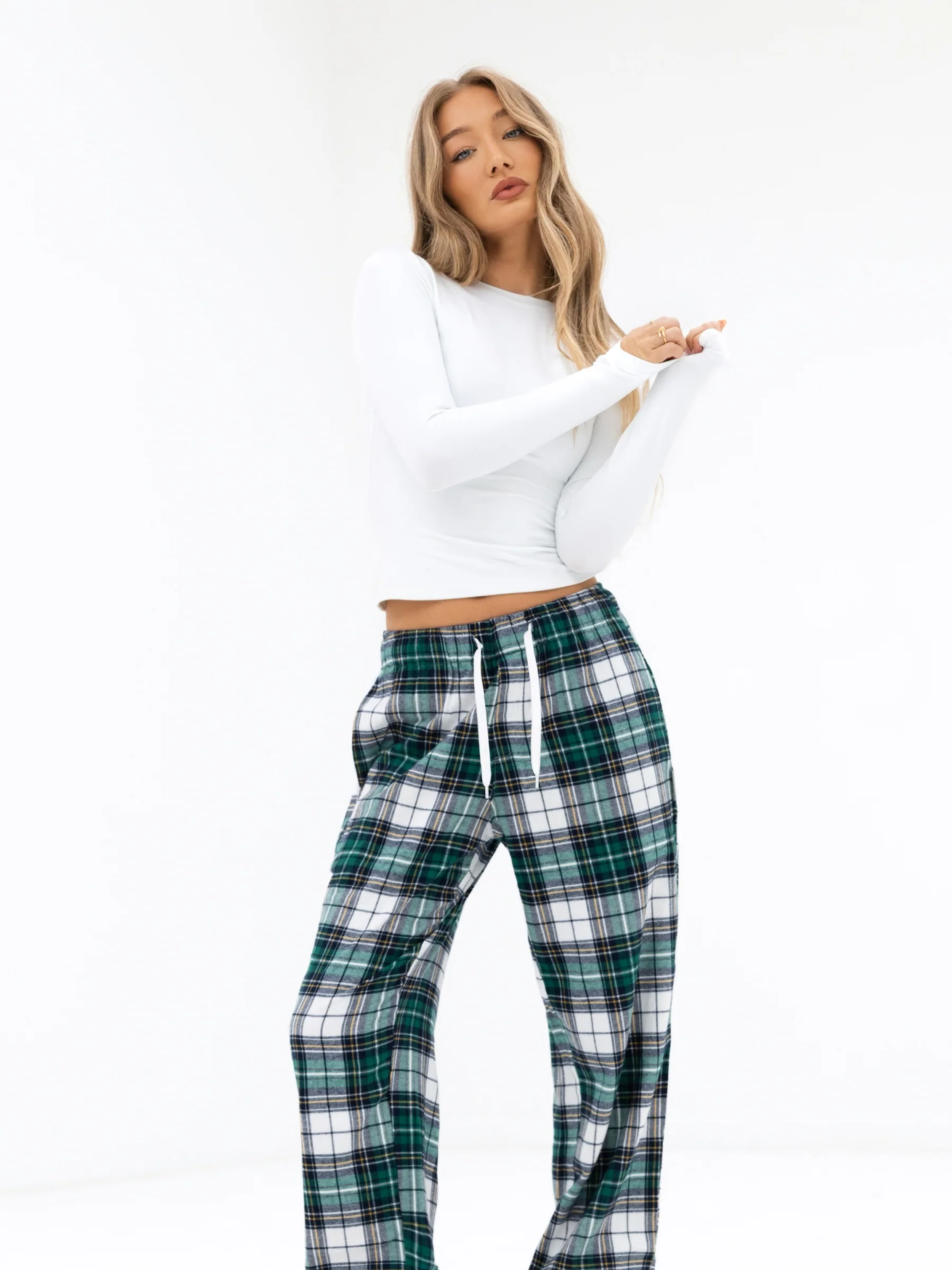 Rue Checked Trousers - Green Check - Image 5