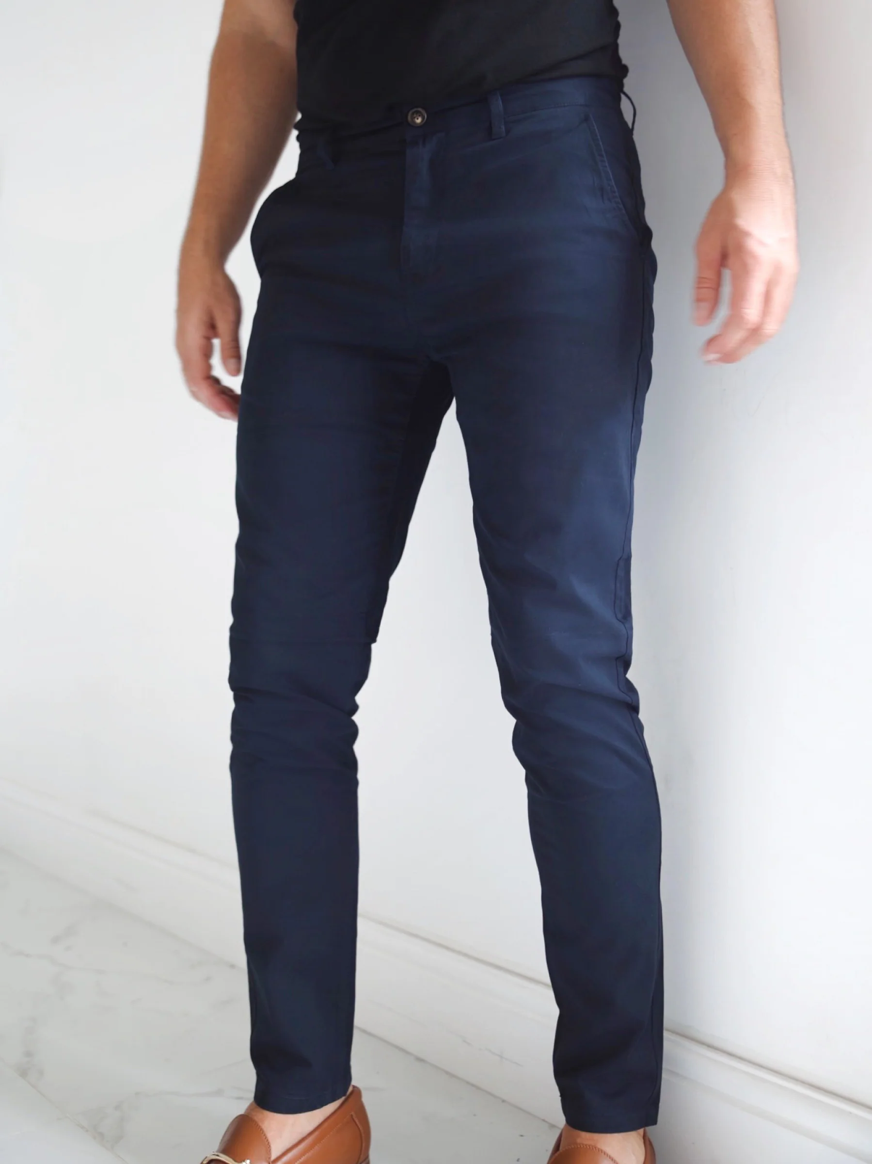 Stretch Chinos - Navy - Image 3