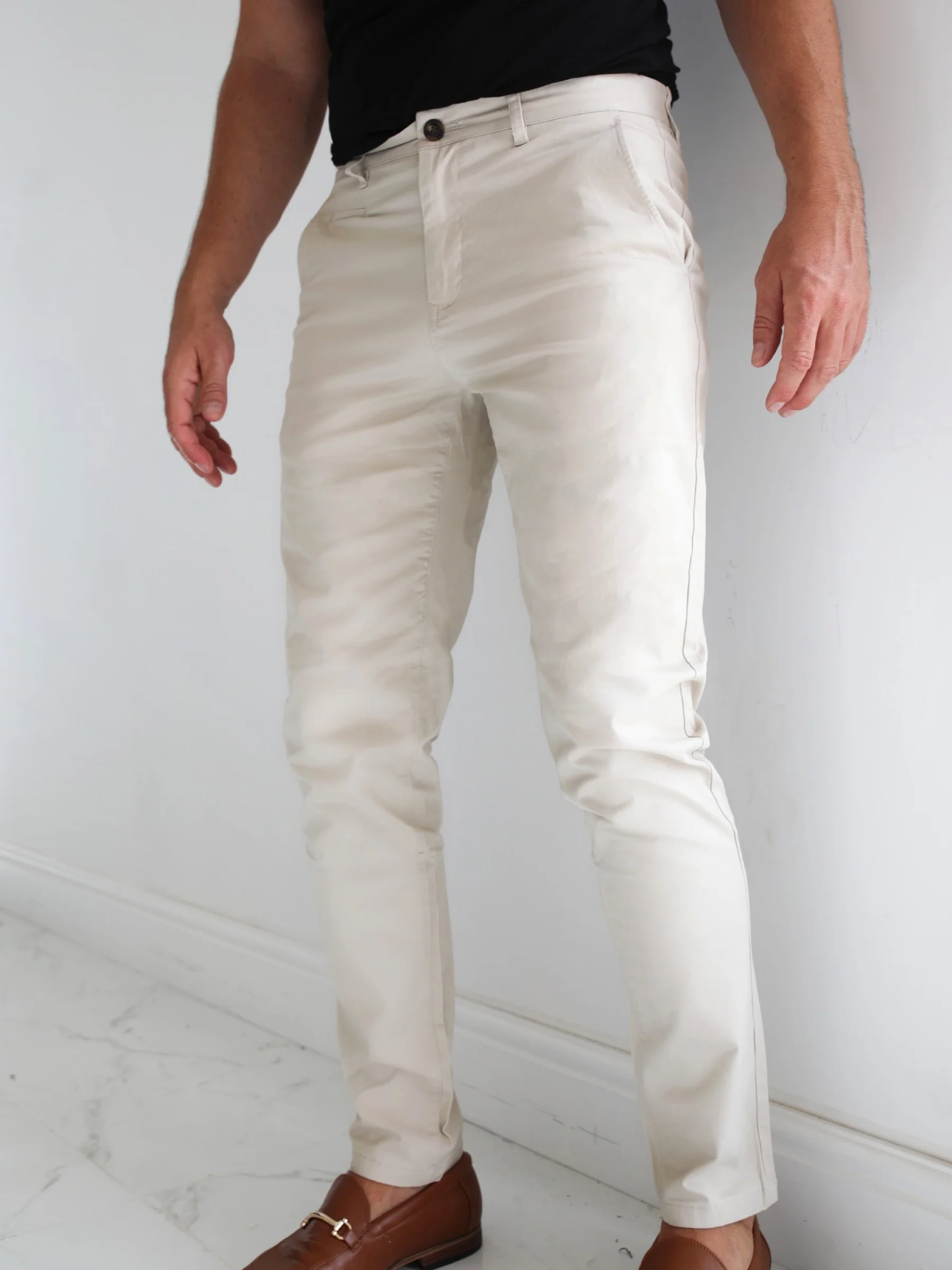 Stretch Chinos - Tan - Image 3