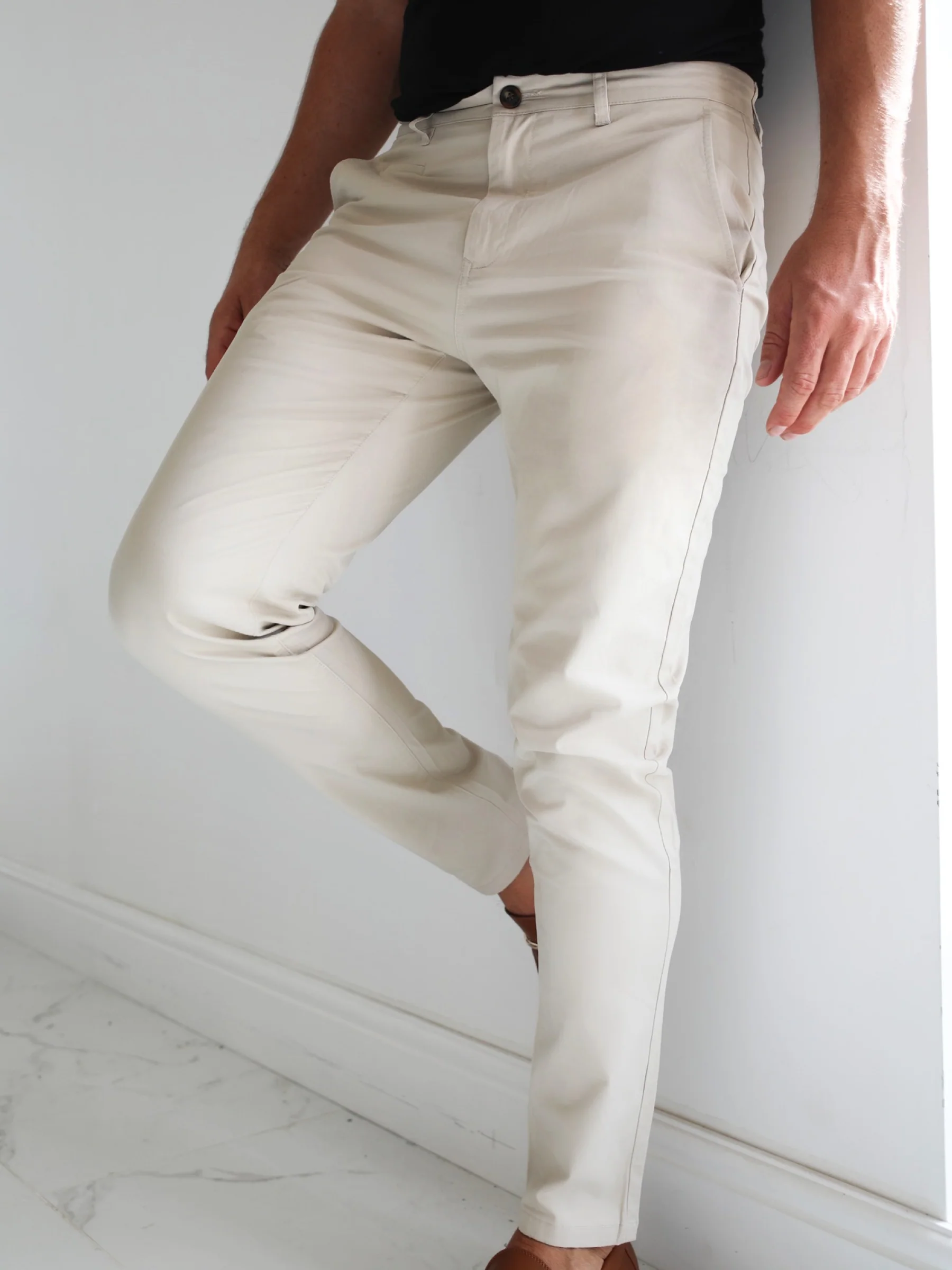 Stretch Chinos - Tan - Image 4