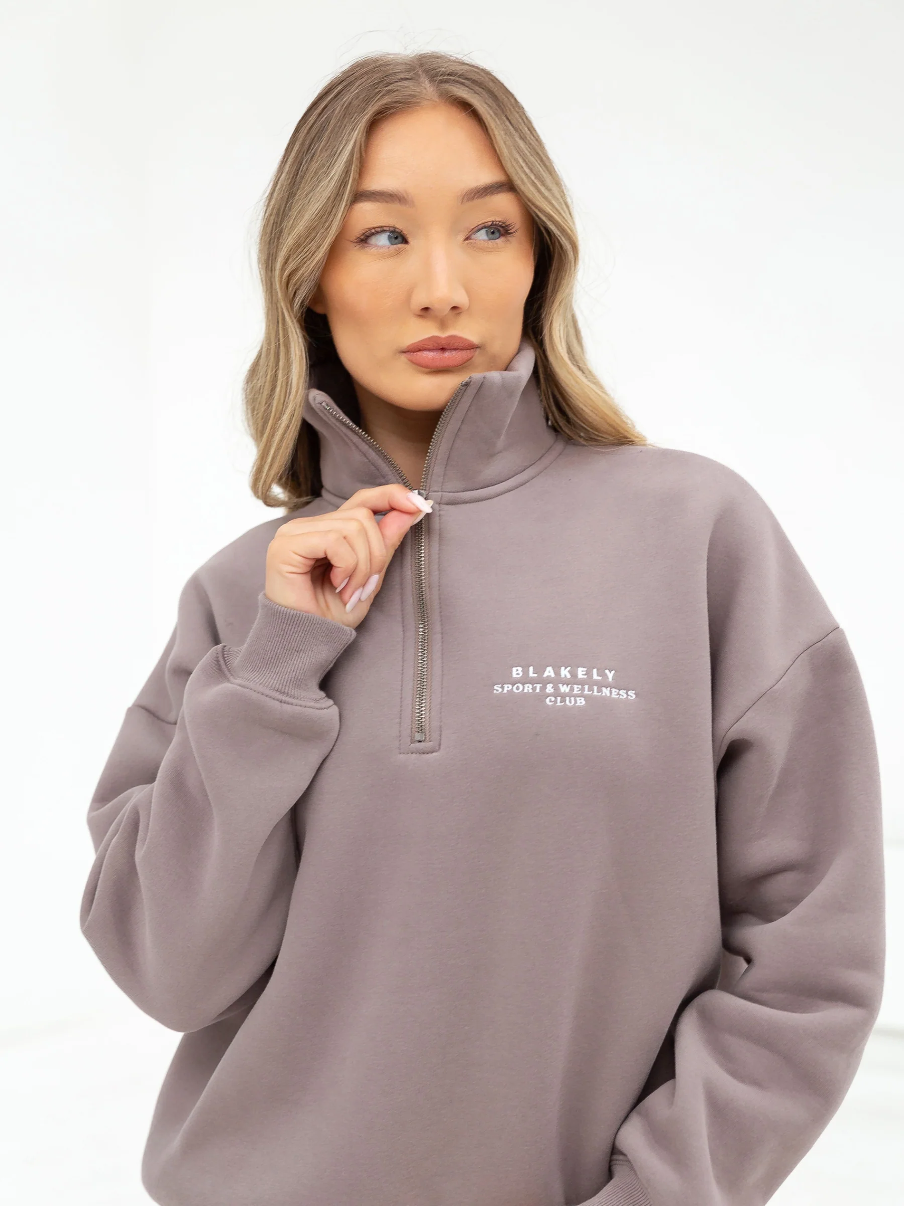 Ultimate 1/4 Zip Jumper - Pink Taupe - Image 3