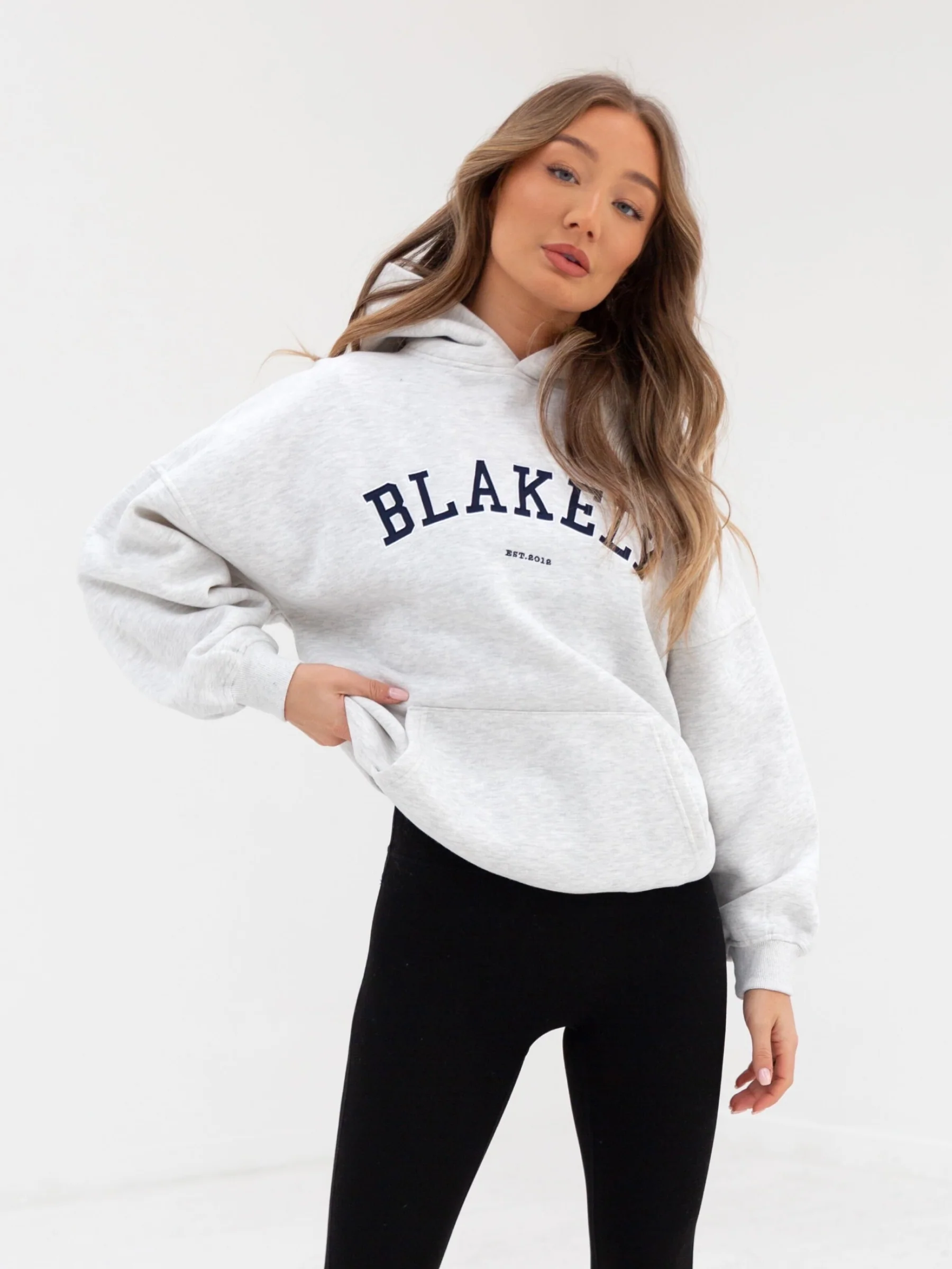 Varsity Oversized Hoodie - Marl White - Image 4