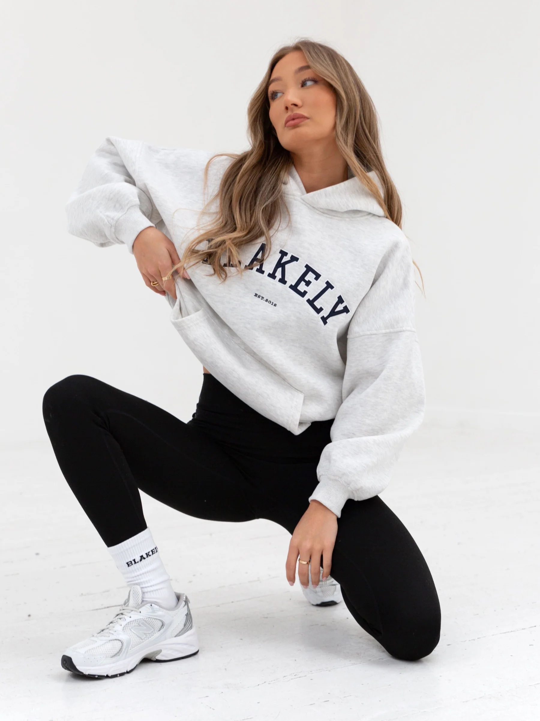 Varsity Oversized Hoodie - Marl White - Image 7