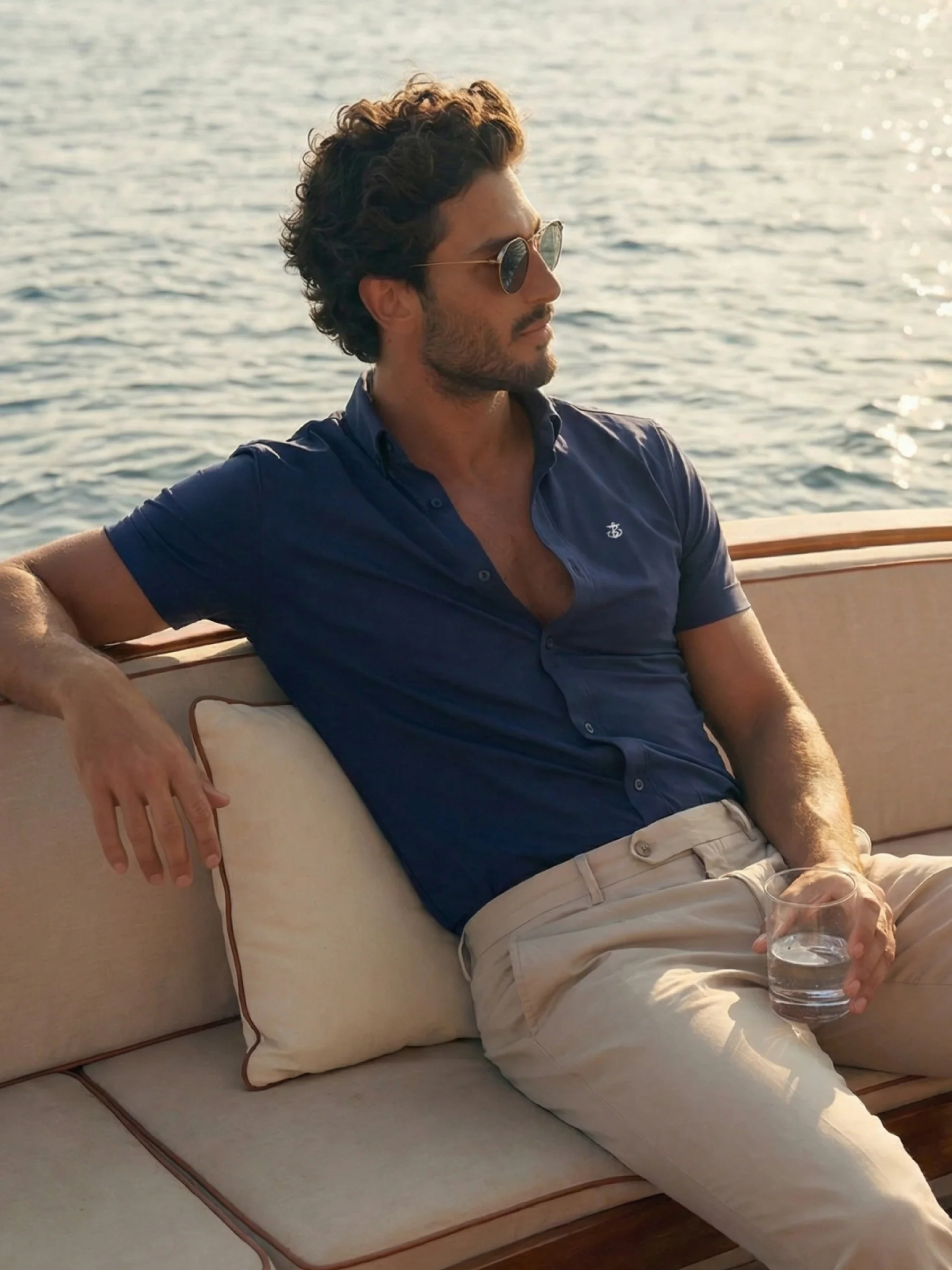 Worcester Long Sleeve Shirt - Navy - Image 4