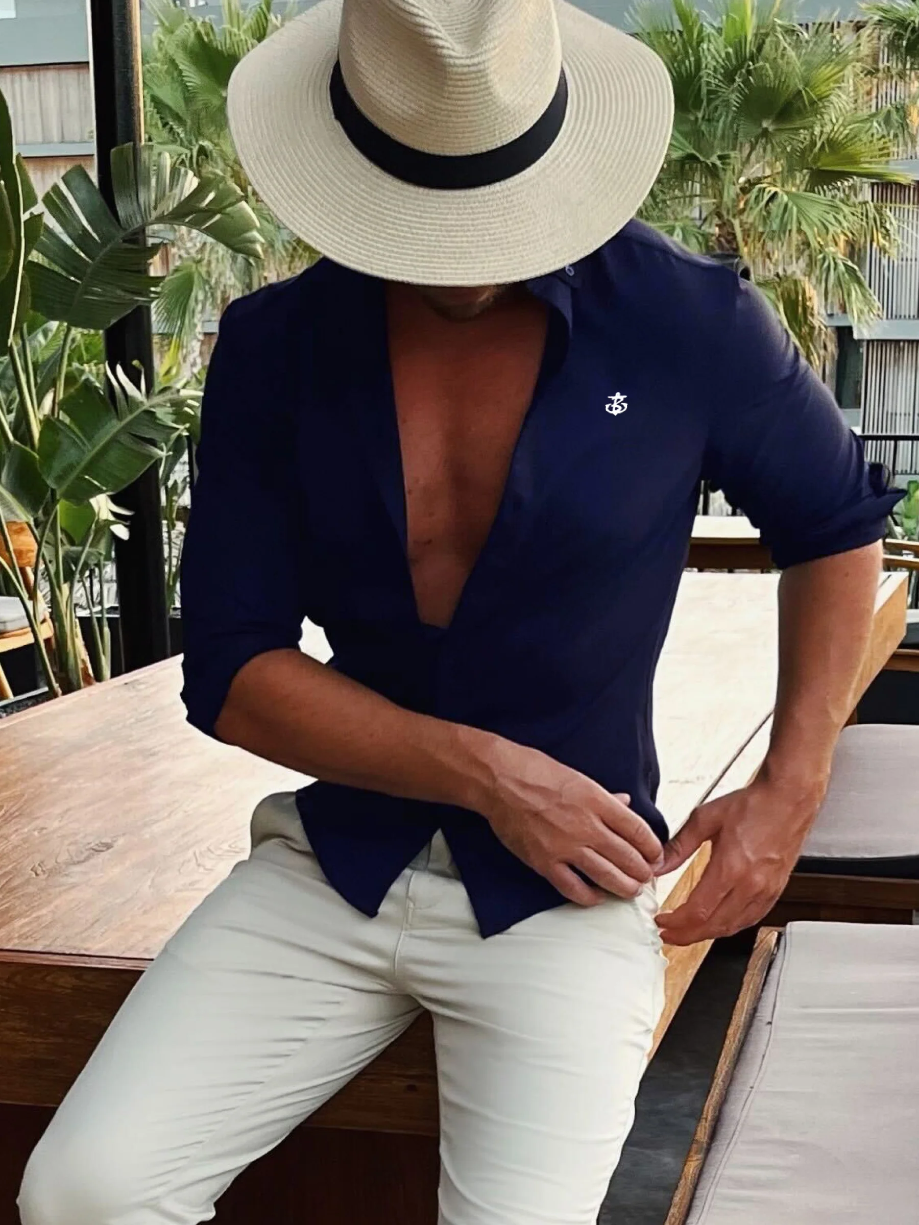 Worcester Long Sleeve Shirt - Navy - Image 6