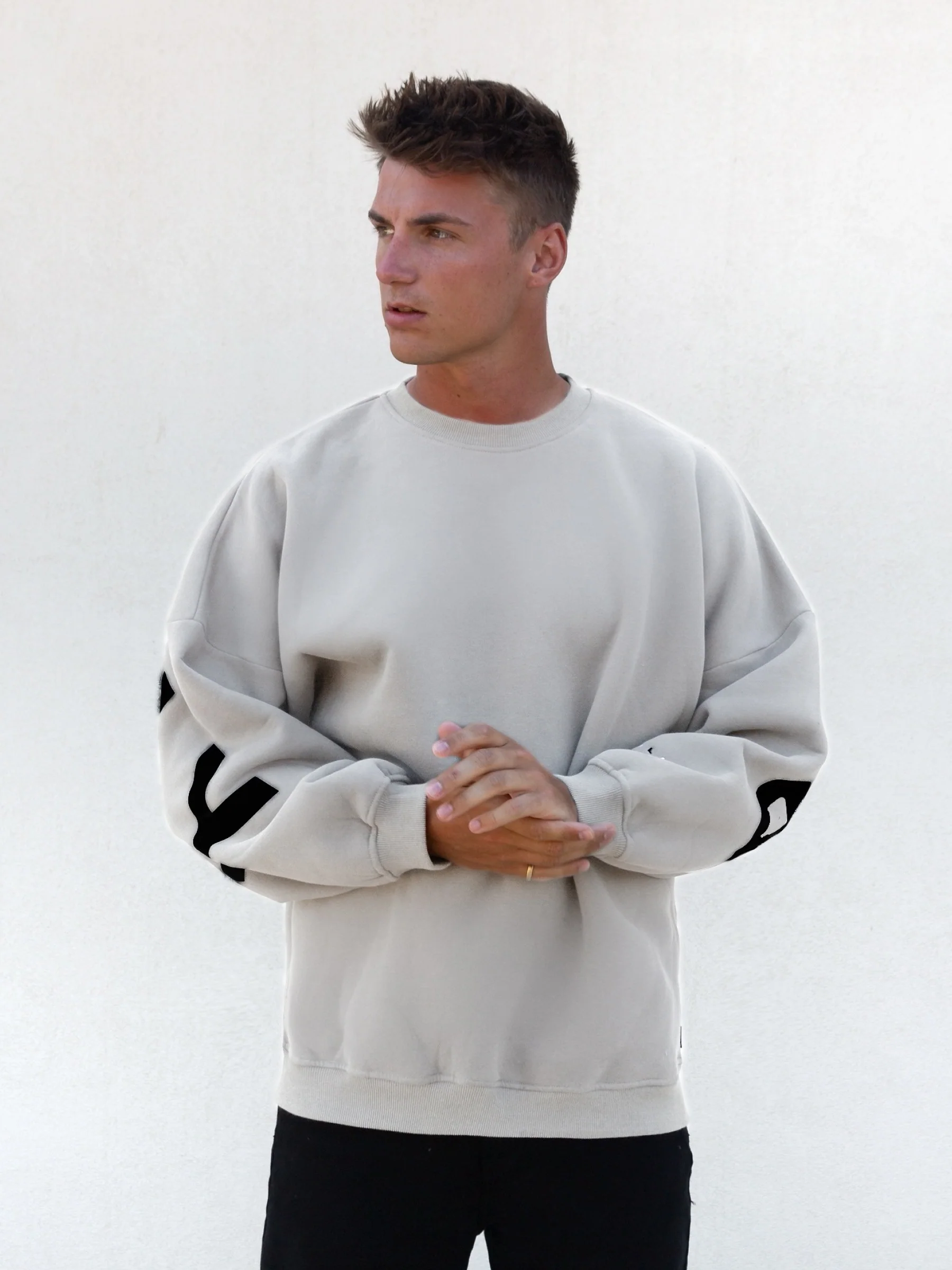 Idris Oversized Jumper - Stone - Image 3