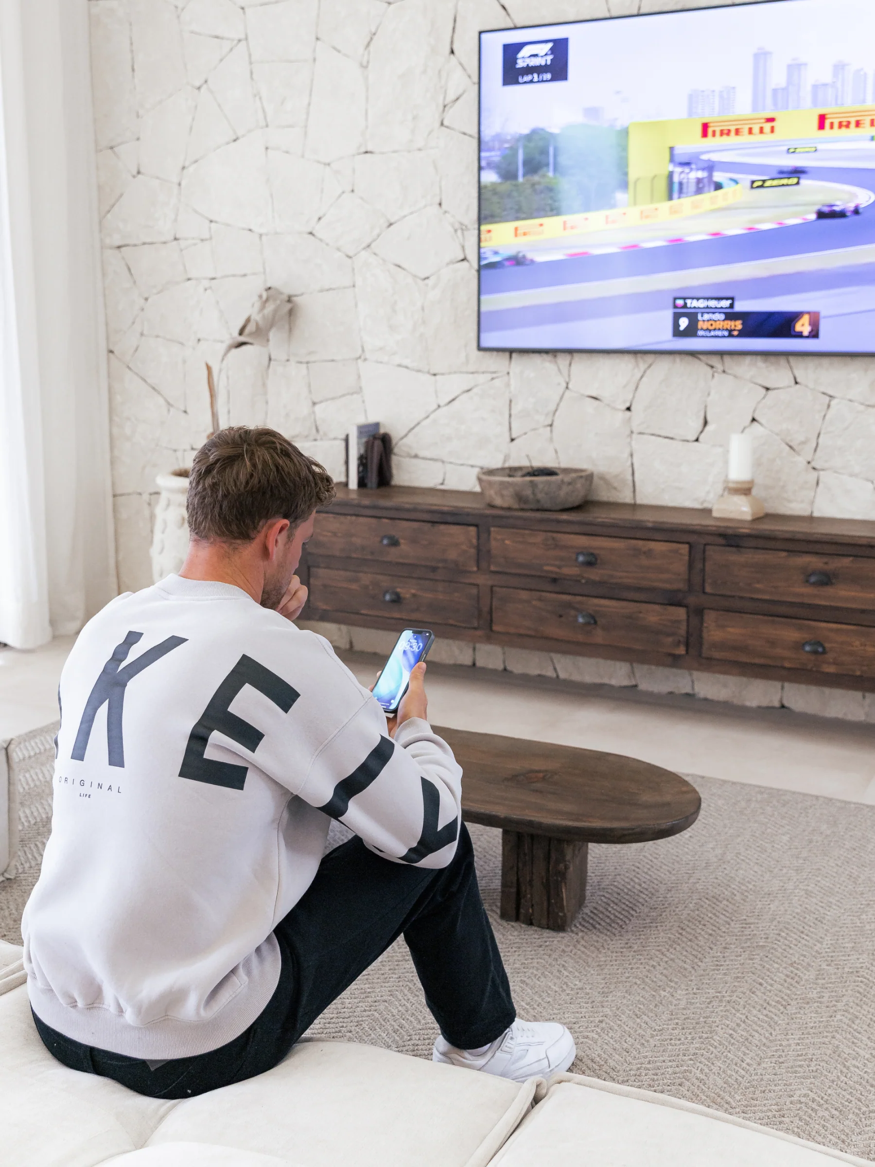 Idris Oversized Jumper - Stone - Image 5