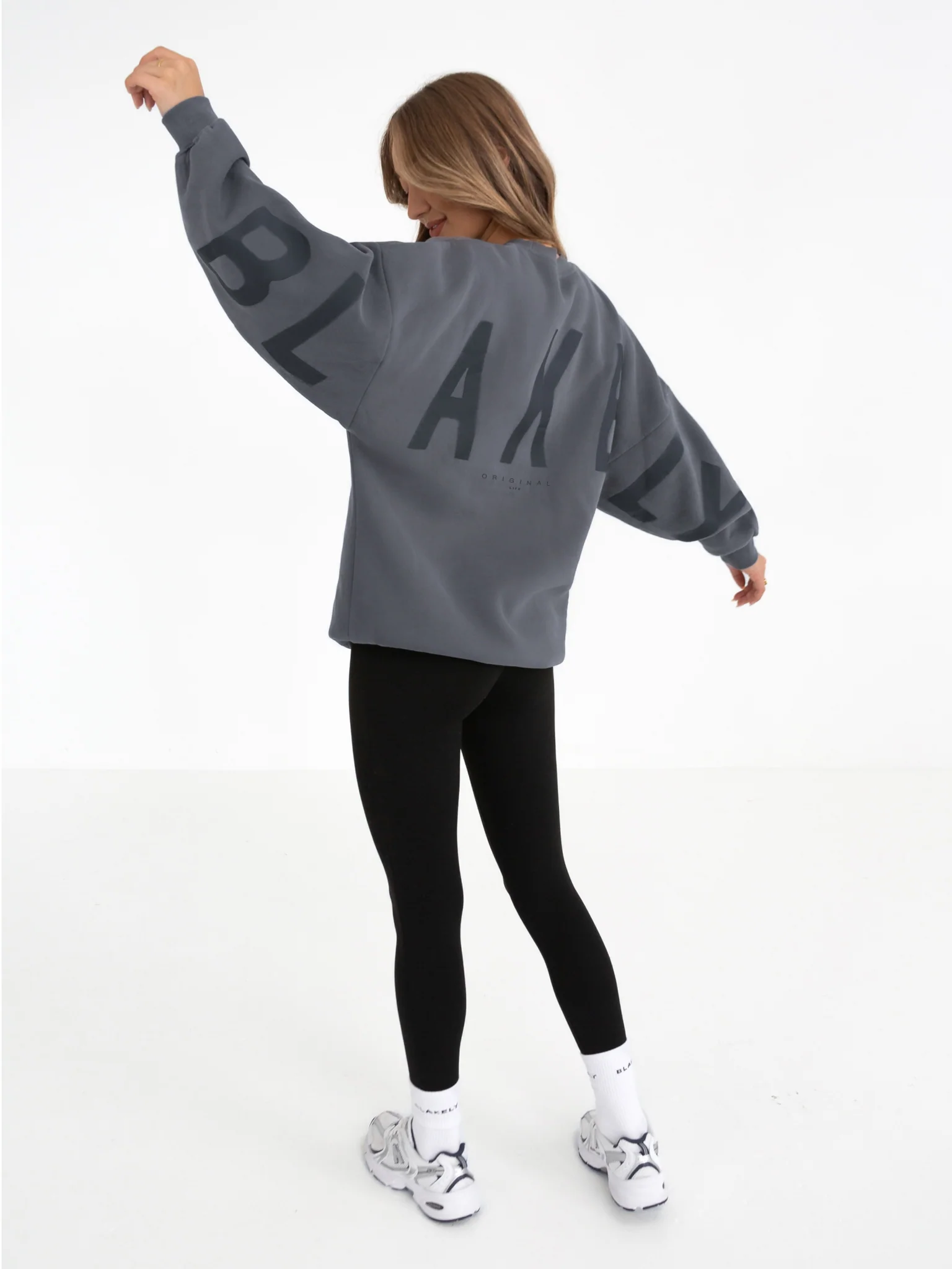 Isabel Tonal Oversized Jumper - Charcoal - Image 3