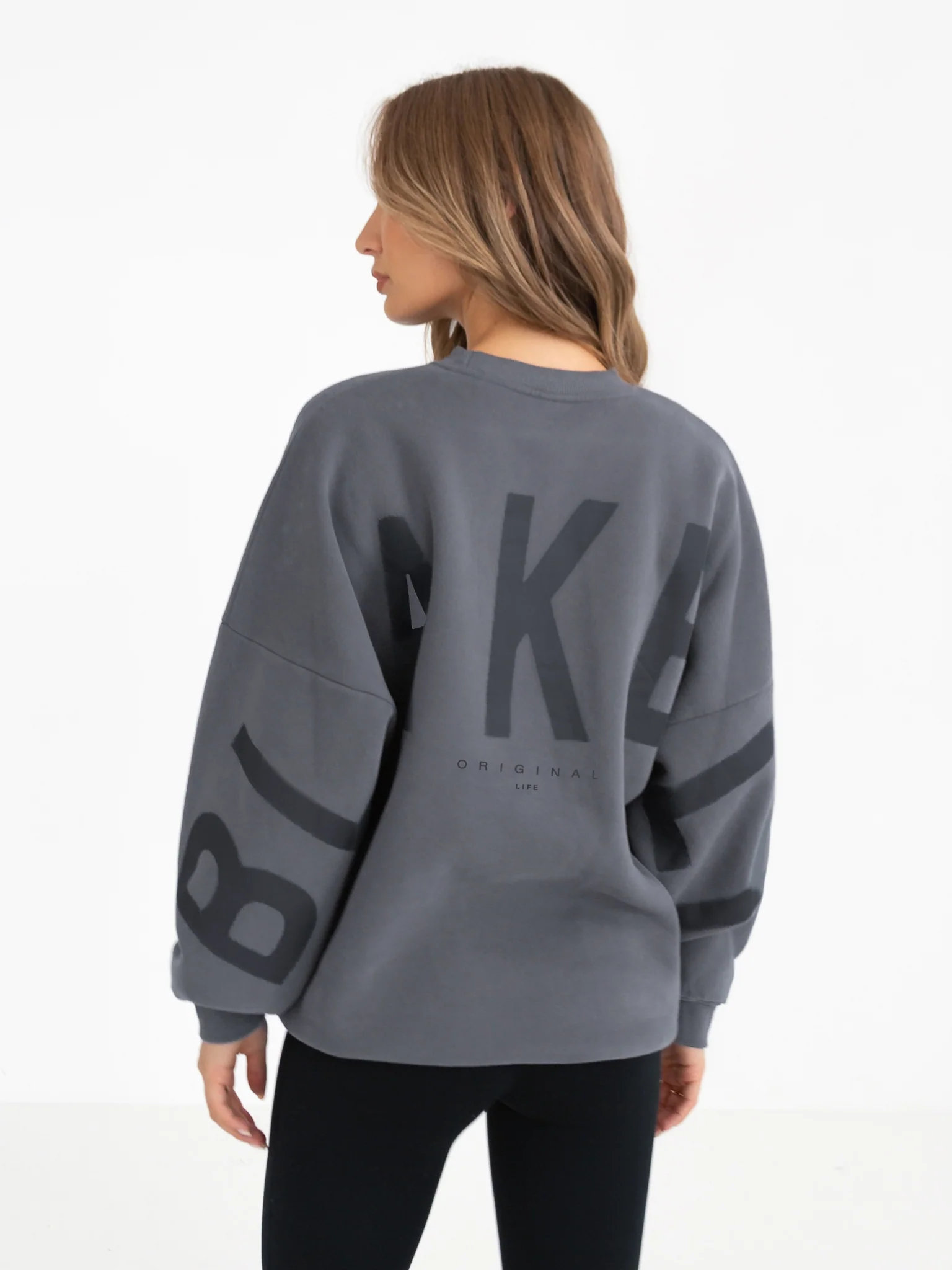 Isabel Tonal Oversized Jumper - Charcoal - Image 4