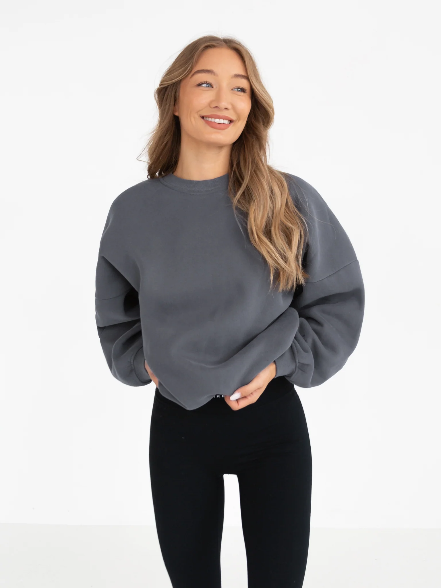 Isabel Tonal Oversized Jumper - Charcoal - Image 5